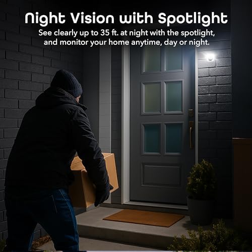 Geeni Mini 1080P Indoor/Outdoor Security Camera 2-Pack, Smart WiFi Cameras with Motion & Sound Detection, Night Vision, 2-Way Audio