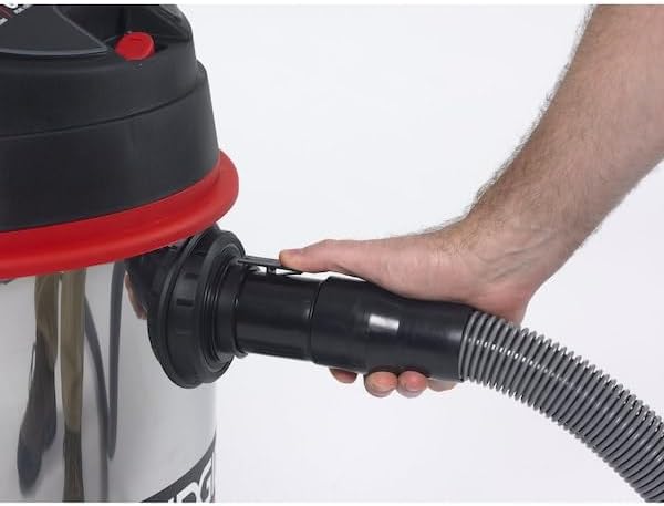 RIDGID 50353 1610RV Stainless Steel 16-Gal. Wet Dry Shop Vacuum with Cart, 6.5 Peak HP Motor, Large Wheels, Pro Hose, Drain, and Blower Port, Red