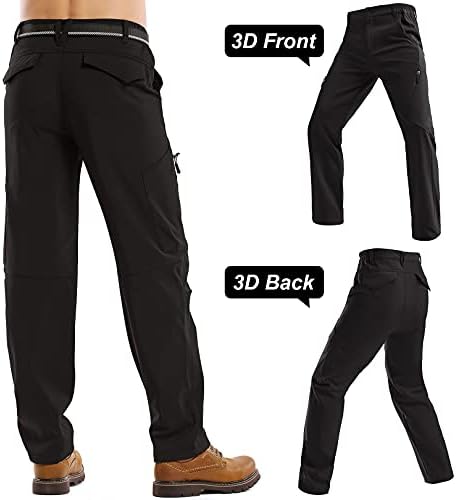 Men's Waterproof Pants Fleece Lined Insulated Winter Hiking Ski Snow Pants