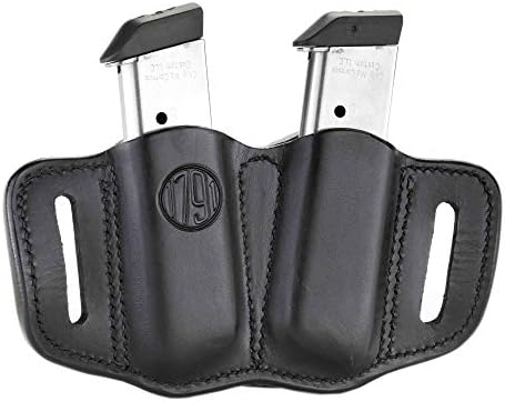 1791 Gunleather Double Mag Pouch, Single Stack 9mm, 40, 45 Magazine Holder | Double magazine pouch fits most 1911 single stack mags, handcrafted with 100% American steerhide leather