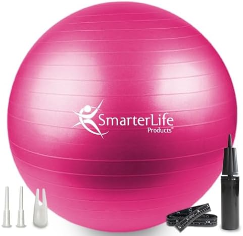 SmarterLife Exercise Ball, Yoga Ball for Gym, Balance, Stability, Pregnancy
