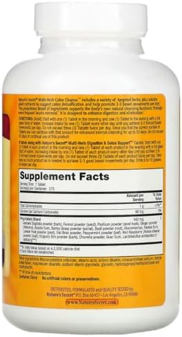 Nature's Secret Multi-Herb Colon Cleanse, 275 Tablets