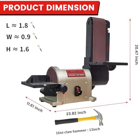 BUCKTOOL Bench Belt Disc Sander for Woodworking, 4x36" Belt, 6" Disc, 5A | Bench Sander with 3/4HP Direct Drive, 2161FPM, 3450RPM