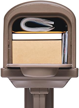 Gibraltar Mailboxes Classic Medium Capacity Double-Walled Plastic Mocha, All-In-One Mailbox & Post Combo Kit, GCL10000M,large