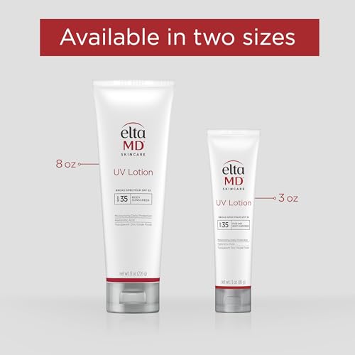 EltaMD UV Lotion, Moisturizing Sunscreen for Face and Body, SPF 35 | Transparent Zinc Oxide Finish, Moisturizes Full Body, Non-Greasy, Broad Spectrum Protection, Safe for All Skin Types