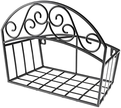 Liberty Garden Products 241 Decorative Black Garden Hose Butler with Shelf, Holds 125-Feet 14 x 6.7 x 11.5