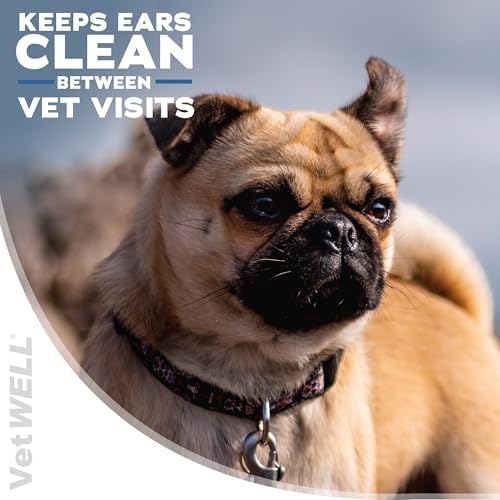 VetWELL EarWELL Dog Ear Wipes - Otic Cleaning Wipes - 100ct | Cleans and Helps Reduce Wax and Buildup in Ear Canals - Deodorizes and Freshens