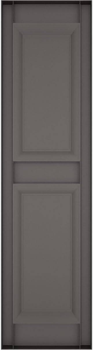 Mid America 00021247002 Standard Size Williamsburg Double Panel Vinyl Shutters, w/Installation Shutter-Lok's & Matching Screws (Per Pair), 002, 12"W x 47"H, Black