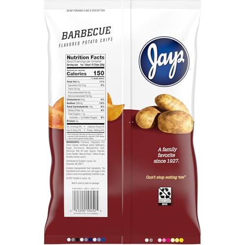 Jays BBQ Potato Chips, 5.5 Oz Bag