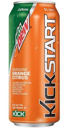 Kickstart Energy Drink Variety - Fruit Punch, Black Cherry, Orange Citrus, Pineapple Orange Mango 16 Fl Oz (Pack of 16)