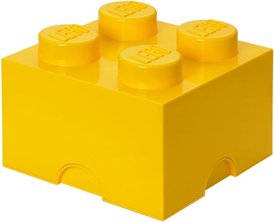 Room Copenhagen LEGO Storage Brick Drawer 4, 9-3/4 x 9-3/4 x 7-1/8 Inches, Bright Yellow (4003) | Stackable Storage Box Storage with Lid Toy Organization Home Decor Office Kids Room