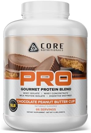 Core Nutritionals Pro Sustained Release Protein Blend, Digestive Enzyme Blend, 25G Protein, 2G Carb, 67 Servings (Chocolate Peanut Butter Cup)