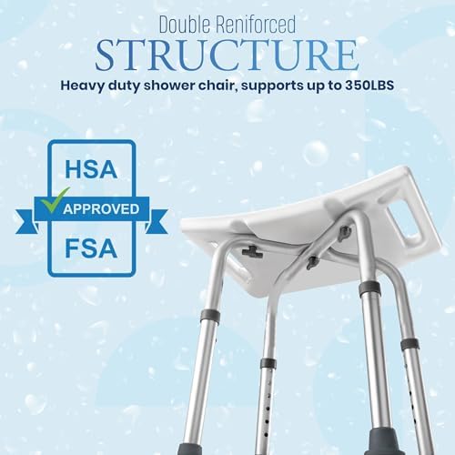 Dr Kays Shower Chair for Inside Shower, Bathroom Seat with Crossbars