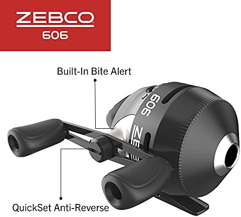 Zebco 606 Spincast Fishing Reel, Size 60 Reel, Right-Hand Retrieve, Pre-Spooled with 20-Pound Zebco Fishing Line