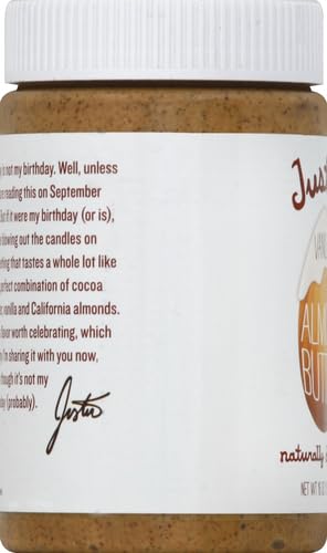 Justin's Vanilla Almond Butter, Gluten-free, Non-GMO, Vegan, Sustainably Sourced, 16 Ounce Jar