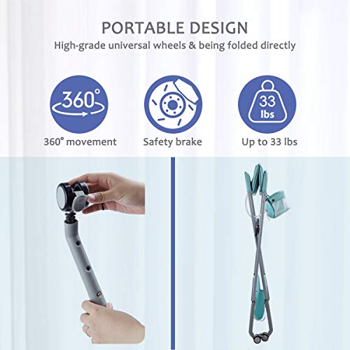 Baby Changing Table Portable Folding Diaper Changing Station with Wheels