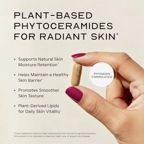 Phytoceramides Ceramide Skin Hydration Restore Beauty Health Supplement, Hyaluronic Acid Alternative Pills w/Multivitamins A, C, D, E