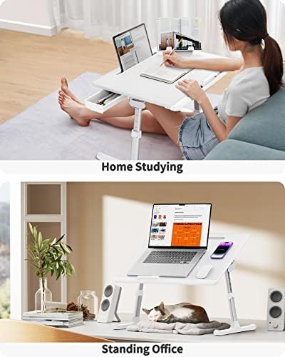 Laptop Lap Desk for Bed, SAIJI X-Large Adjustable Laptop Table