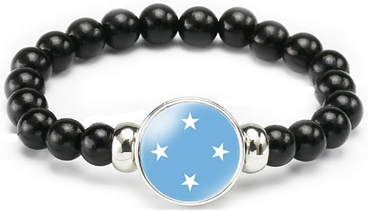 vmcoatdu National Flag Bracelet Elastic Rope Beaded Bracelet Support Your Country Travel Souvenir Gifts for Men Women