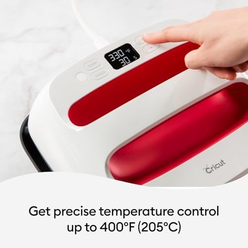 Cricut EasyPress 2-9 in x 9 in Heat Press - Heat Transfer Machine for T-Shirts, Tote Bags, Baby Clothes, Decor, & More - Easy to Use - Raspberry