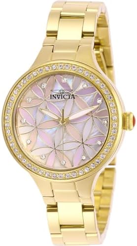 Invicta Women's Wildflower Quartz Gold Watch with Pink Dial (Model 28822)