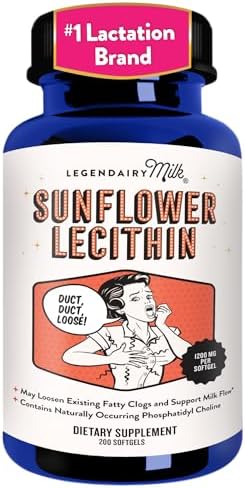 Legendairy Milk Sunflower Lecithin 1200mg, Lactation Support, Sunflower Lecithin Supplement for Clogged Milk Ducts, Made in USA