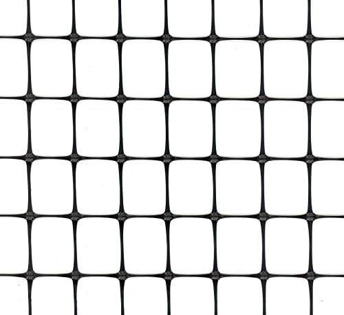 Tenax Multi-Purpose Net - Black Plastic Netting, Versatile Garden Fence - 3' x 50' - Polypropylene