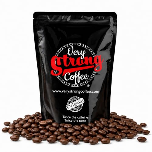 Very Strong Coffee WHOLE BEAN COFFEE, 250g (8.8oz) – 100% Robusta Coffee Beans – Twice the Caffeine