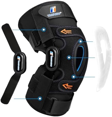 T TIMTAKBO Heavy Duty Hinged Knee Brace for Men Women Knee Pain Relief(M) | Breathable GEL Patella Pad of Non Slip Knee Support with Removable Dual