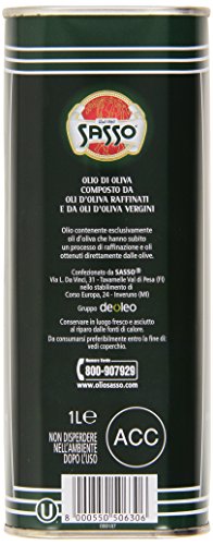Sasso : "Olio Di Oliva" Olive Oil 1 Liter (33.8 Fl.oz.) [ Italian Import ] Y