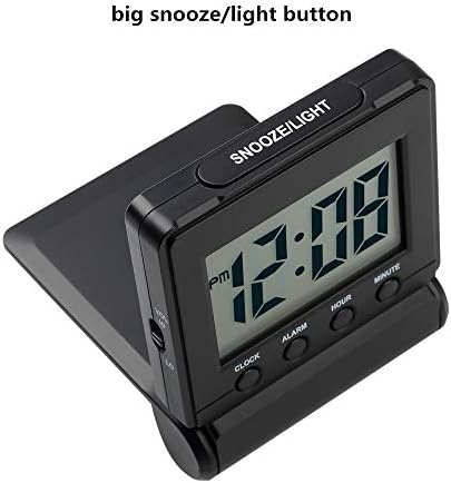 Compact Digital Travel Alarm Clock with High/Low Volume Options, Simple to Set, Easy to Read, Bold Digits, Snooze Backlight, Quality Construction