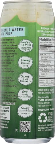 TASTE NIRVANA COCONUT WTR PULP CAN, 16.2 FO, PK- 12