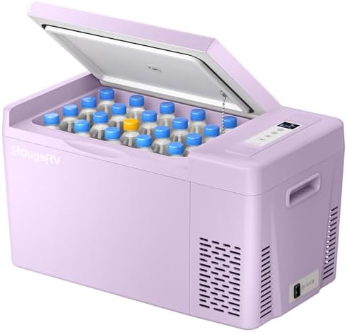 BougeRV 12v refrigerator 23 Quart, -8℉~50℉ Portable Freezer for Car, Grey