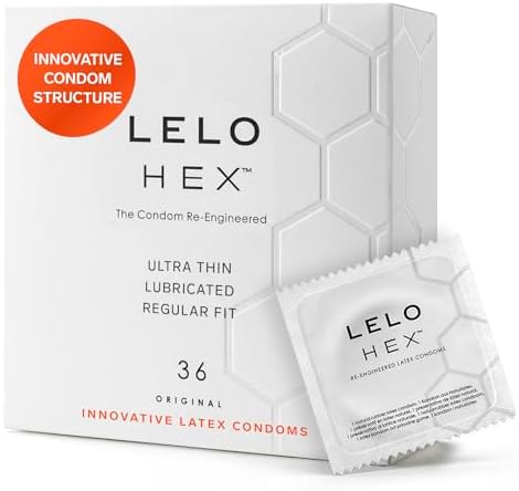 LELO HEX Original - Ultra Thin Condoms, Increased Strength, 12 Pack | This ultra thin condom offers increased strength without reducing sensation, for comfortable, reliable protection.