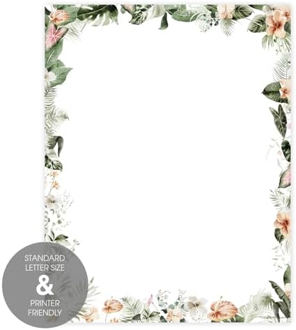 Great Papers! Lush Greenery Letterhead / 80 Floral Sheets 8.5" x 11" Beautiful Watercolor Botanical All Occasion Letter Paper