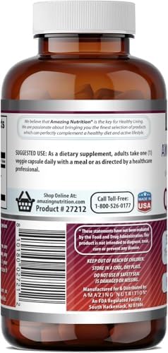 Amazing Formulas Quercetin 500mg 120 Veggie Capsules Supplement - Non-GMO - Gluten Free - Supports Overall Health & Well Being