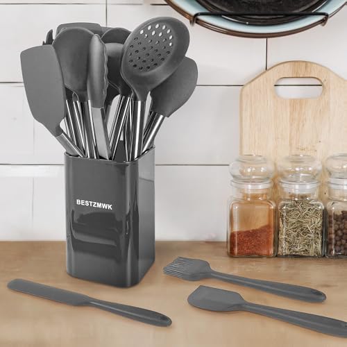 Kitchen Utensil Set-Silicone Cooking Utensils-33 Kitchen Gadgets & Spoons for Nonstick Cookware-Silicone and Stainless Steel Spatula Set-Best