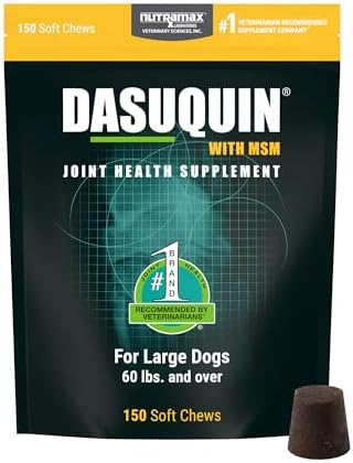 Nutramax Dasuquin MSM Joint Supplement for Large Dogs, Soft Chews, 84ct | Glucosamine and Chondroitin, ASU, MSM, Supports Healthy Joints, For Dogs Over 60 lbs, All Ages, Soft Chews
