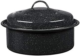 Granite Ware 13" Oval Roaster with Lid – Enameled Steel, Oven Safe to 932°F – Ideal for Roasting, Baking & Sourdough Bread – Self-Basting Cover, Dishwasher Safe, 7 lb Capacity | Oval Roaster Capacity, Roasts Up To 7 Lb Poultry Or Meat, Covered Cooking fo…