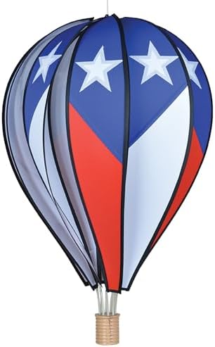 Hot Air Balloon Hanging Garden Spinner 26" - Vibrant Patriotic Design, Weather-Resistant Outdoor Decor, Durable & Lightweight for Patios, Yards
