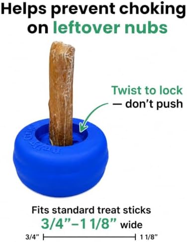 Bully Stick Holder for Dogs -Large Size - Interactive Dog Toy, Dog Treat Holder, Slow Feeder, Treat Dispenser, Chew Toy and Dog Safety Device