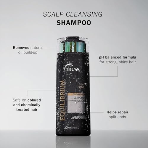 TRUSS Equilibrium Shampoo, Oily Scalp Sulfate & Dye Free, 10.14 oz | Balancing shampoo for combination hair. Color safe formula for oily hair