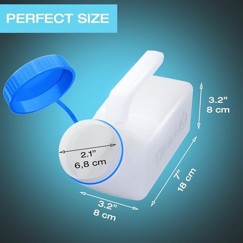Urinals for Men Spill Proof with Glow-in-The-Dark Lid: 32oz Pee Bottle