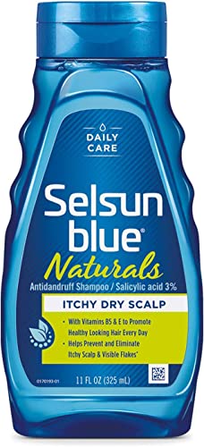Selsun Blue Naturals Itchy Dry Scalp Antidandruff Shampoo, Extra-Hydrating Formula With Vitamins B3 and E, 11 fl. oz.