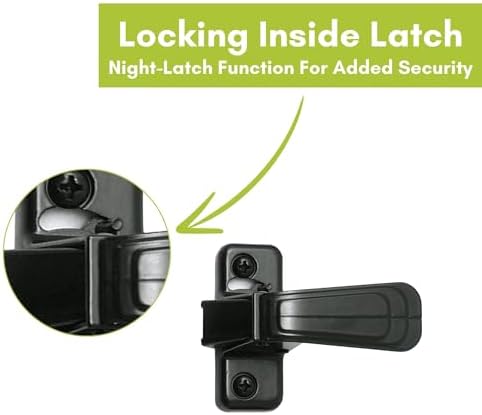 Ideal Security Door Handle with Inside Latch for Storm and Screen Doors, Black (2-Piece Set)
