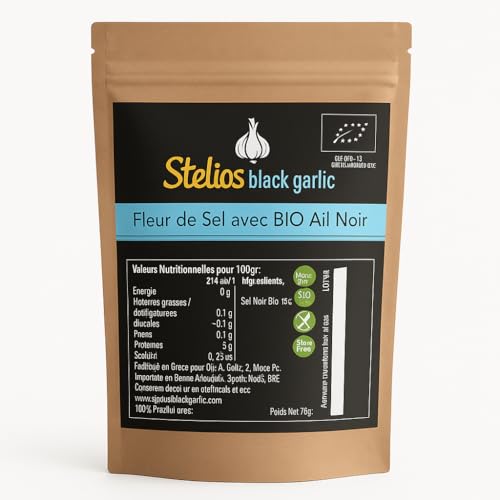 Organic Black Garlic Sea Salt Aged FULL 90 Days, Vegan, GMO Free, Gluten Free 75gr