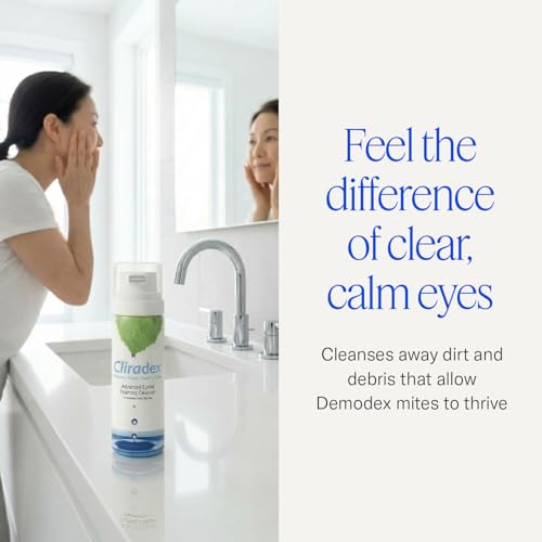 Foaming Eyelid Cleanser with 4-Terpineol from Tea Tree Oil, 1.5 oz | Foaming Cleanser to Clear Dirt & Debris that Allow Demodex Mites to Thrive