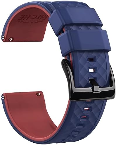 Ritche Christmas Gift Silicone Watch Bands 18mm 20mm 22mm 24mm Quick Release Rubber Watch Bands for Men, White Elephant Gifts