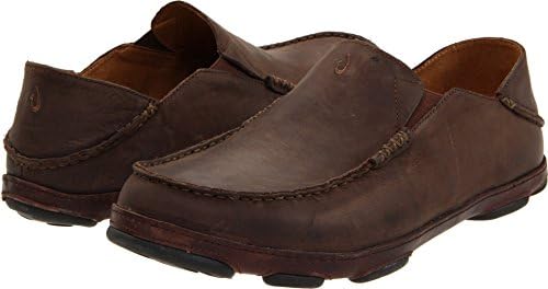 OluKai Moloa Men's Premium Leather Shoes, Easy Slip On & Off Design | Casual & Versatile Loafer, Drop-in Heel & Enhanced Traction