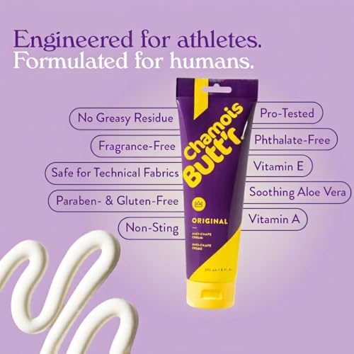 Chamois Butt'r Original Anti-Chafe Cream, 8 oz tube | For Cycling, Running & Active Lifestyles - Helps Prevent & Soothe Chafing, Non-Greasy, Easy Rinse, Skin-Friendly Formula